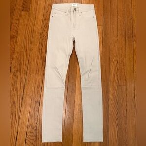 Hudson Jeans lamb leather Women's Cream Skinny Pants